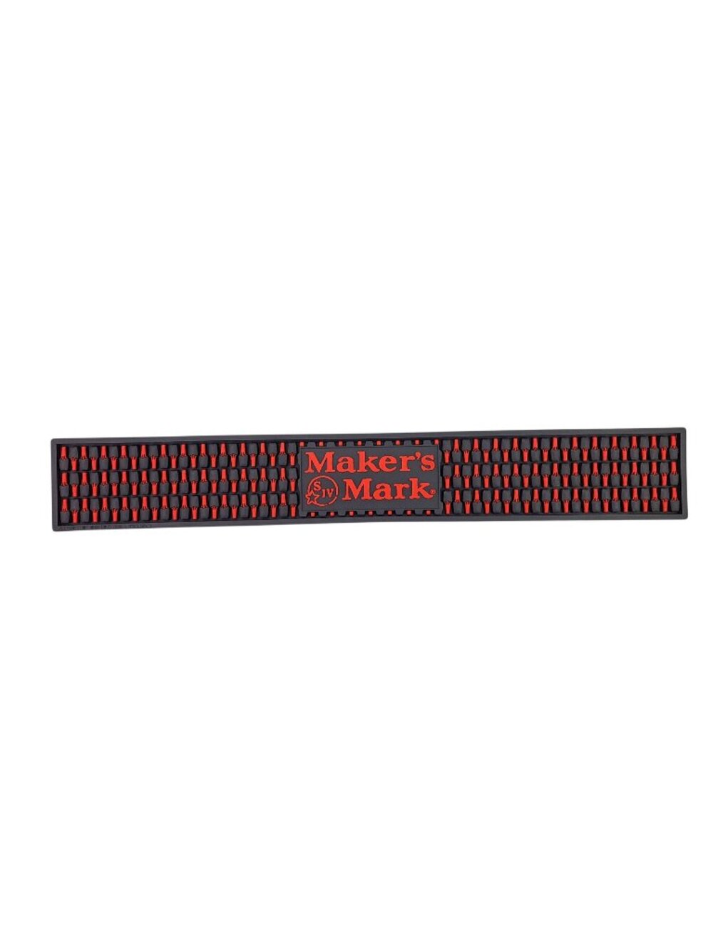 Maker's Mark Bar Mat Rubber Drink Spill Black Red Rail Drip Textured SIV New 24"
